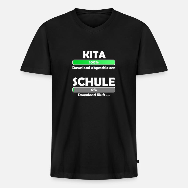 Schule loading - Schulbeginn - Einschulung - Männer Premium Bio T-Shirt mit V-Ausschnitt - Schwarz