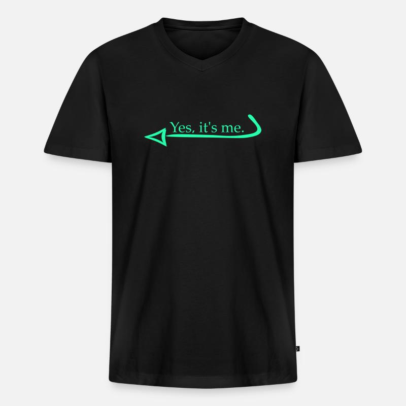 It's me Spruch Pfeil - Männer Premium Bio T-Shirt mit V-Ausschnitt - Schwarz