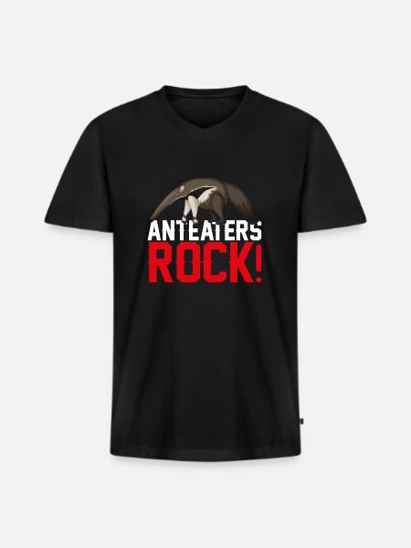 Anteaters Rock - anteater - Men's Premium Organic T-shirt with V-neck - black