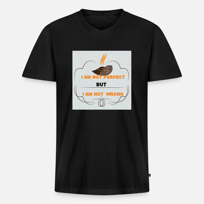 Nicht perfekt - Männer Premium Bio T-Shirt mit V-Ausschnitt - Schwarz