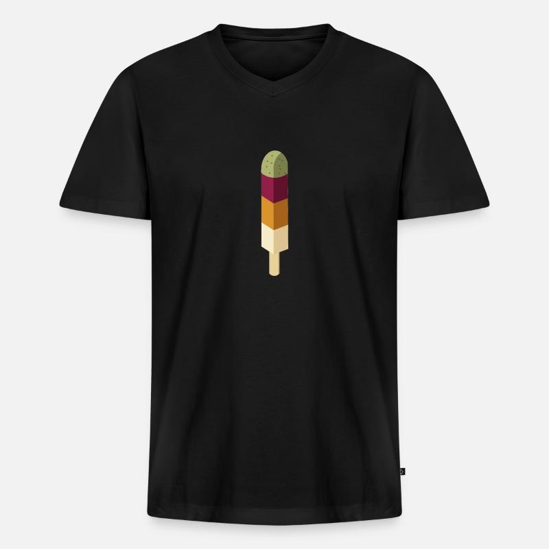 Kaktus Eis - Männer Premium Bio T-Shirt mit V-Ausschnitt - Schwarz
