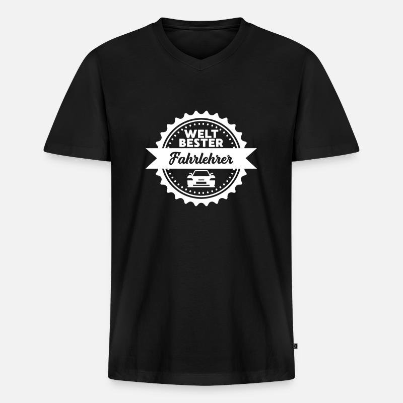 Welt bester fahrlehrer Beruf Spruch Geschenk - Männer Premium Bio T-Shirt mit V-Ausschnitt - Schwarz