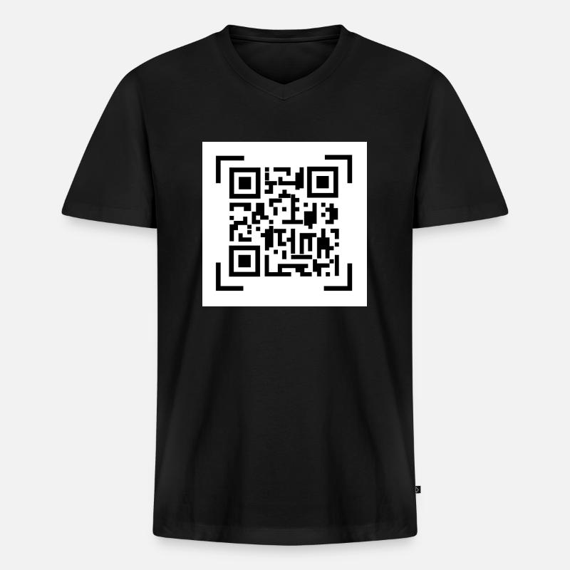 Barcode - Männer Premium Bio T-Shirt mit V-Ausschnitt - Schwarz