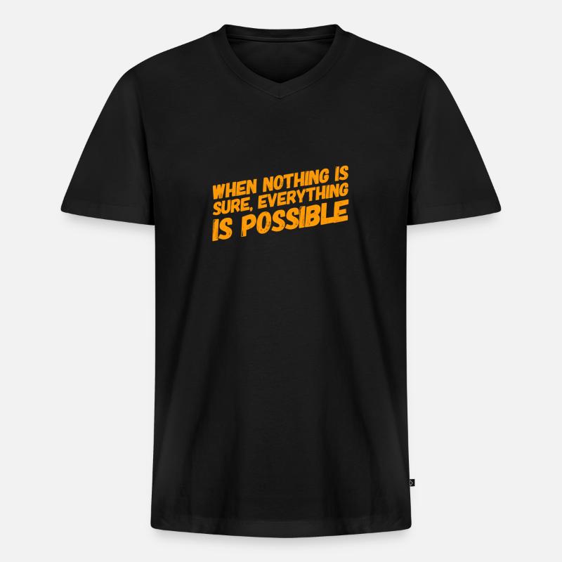 ich bin ein Optimist - Männer Premium Bio T-Shirt mit V-Ausschnitt - Schwarz