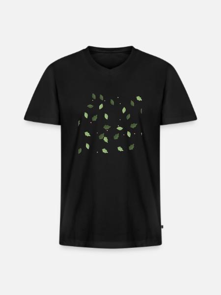 HOPE GREEN LEAVES - Men's Premium Organic T-shirt with V-neck - black