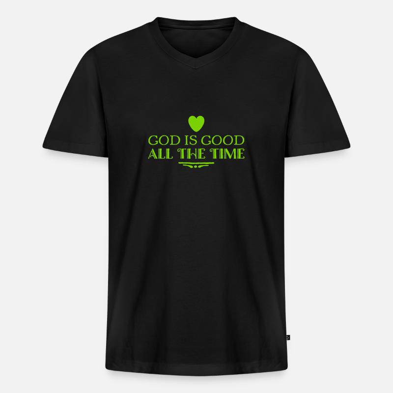Gott ist der Beste - Männer Premium Bio T-Shirt mit V-Ausschnitt - Schwarz