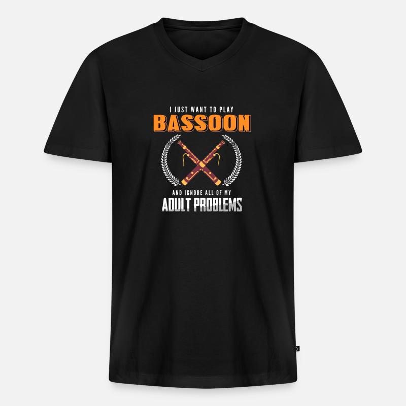 Fagott - Männer Premium Bio T-Shirt mit V-Ausschnitt - Schwarz