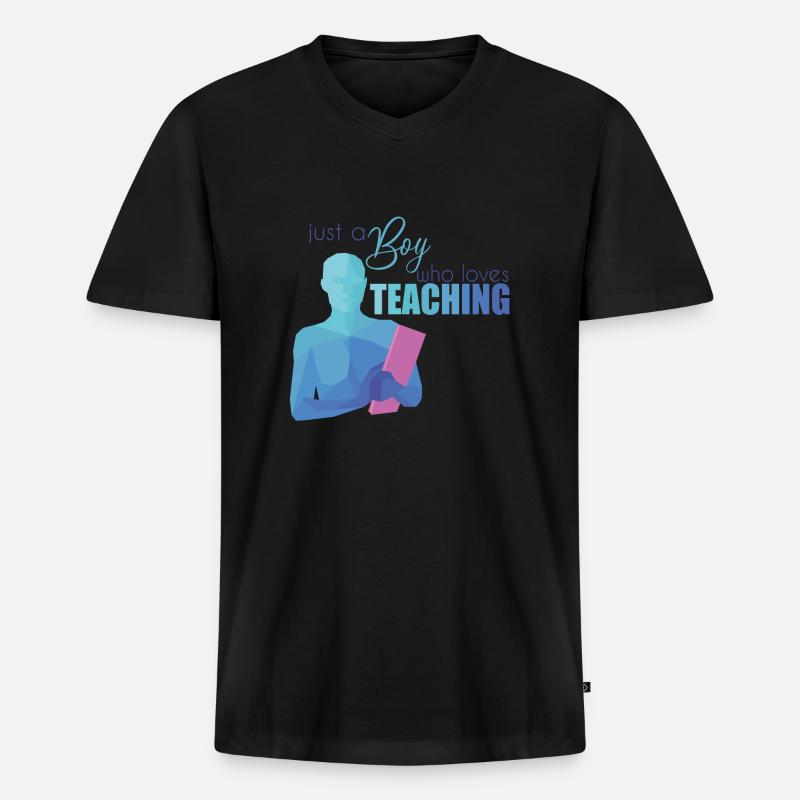 Lehrer - Männer Premium Bio T-Shirt mit V-Ausschnitt - Schwarz