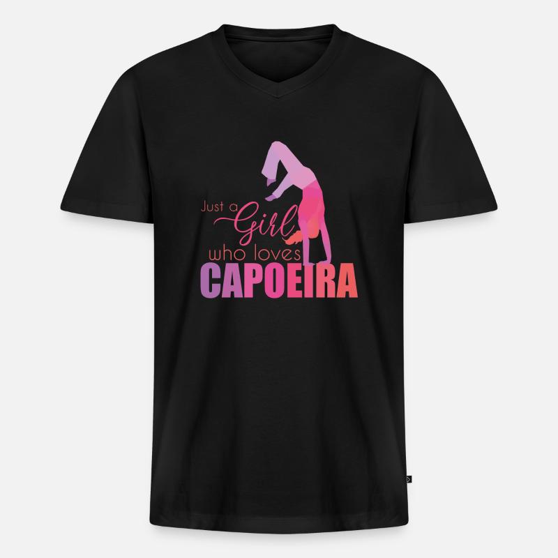 Capoeira - Männer Premium Bio T-Shirt mit V-Ausschnitt - Schwarz