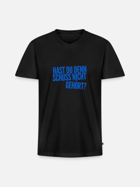 du bist wahnsinnig - Männer Premium Bio T-Shirt mit V-Ausschnitt - Schwarz