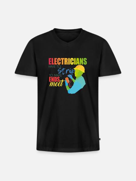 Electrician - Men's Premium Organic T-shirt with V-neck - black
