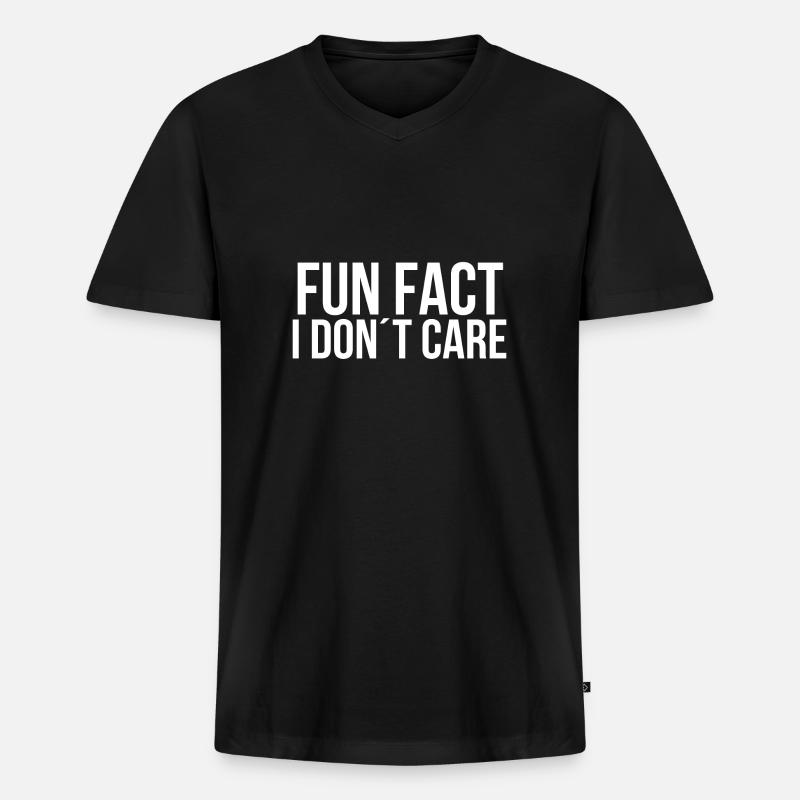 Fun fact I dont care - Männer Premium Bio T-Shirt mit V-Ausschnitt - Schwarz