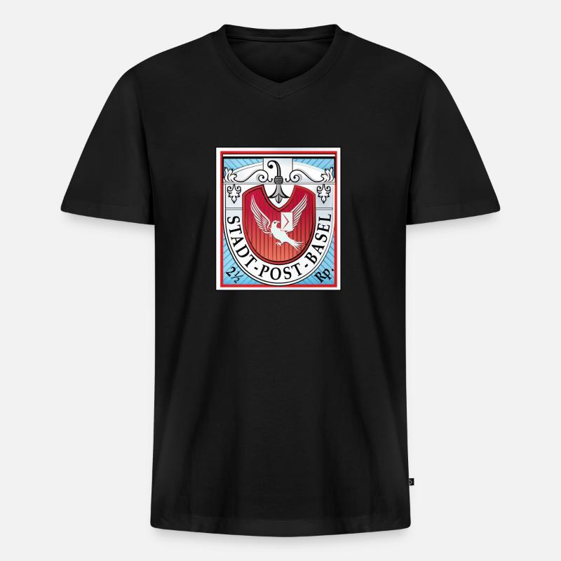 BASLER DYBLY - Männer Premium Bio T-Shirt mit V-Ausschnitt - Schwarz
