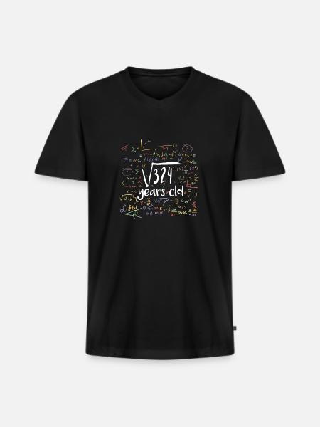 18th birthday - root of 324 - Men's Premium Organic T-shirt with V-neck - black