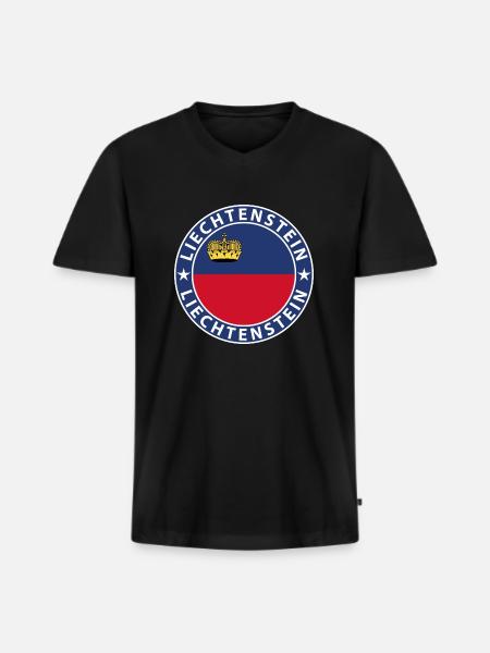 Liechtenstein - Men's Premium Organic T-shirt with V-neck - black