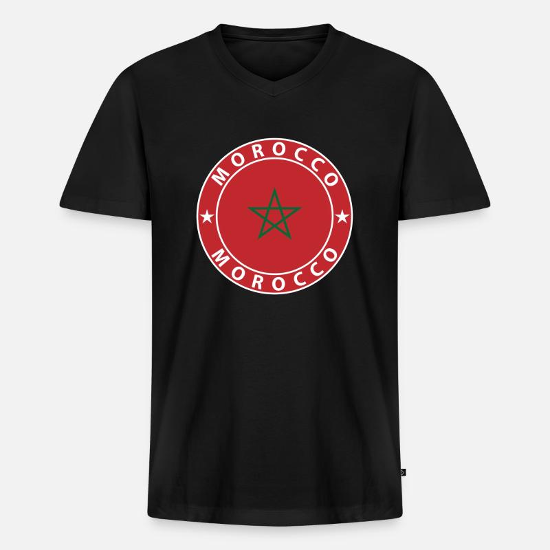 Marokko - Männer Premium Bio T-Shirt mit V-Ausschnitt - Schwarz