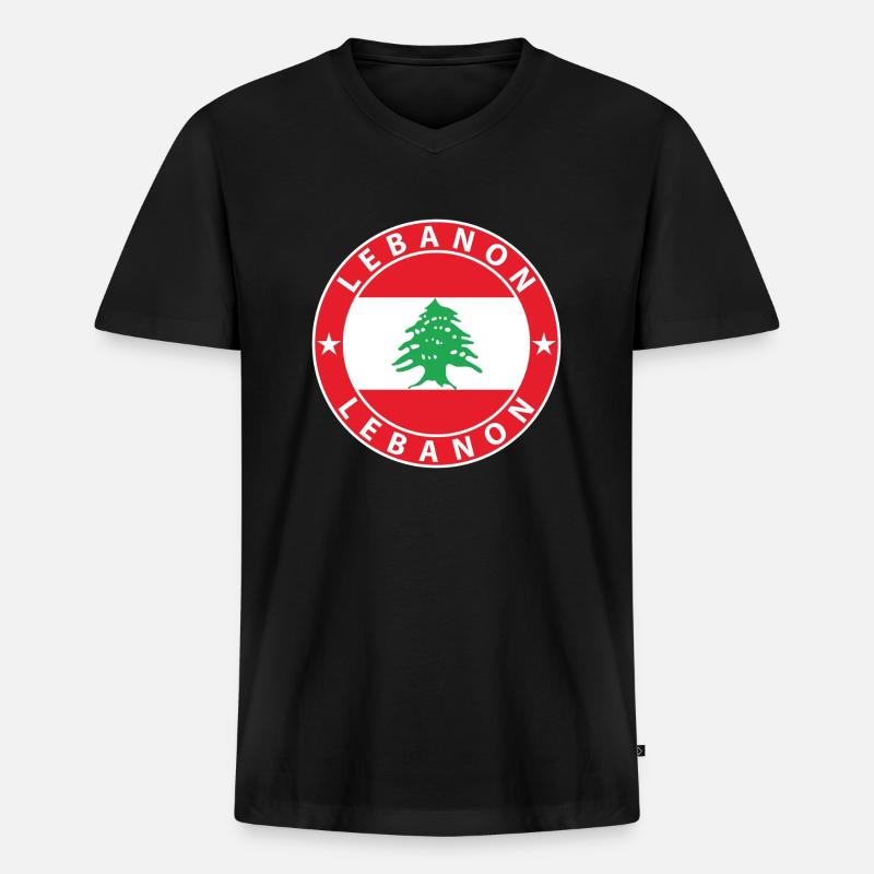 Libanon - Männer Premium Bio T-Shirt mit V-Ausschnitt - Schwarz