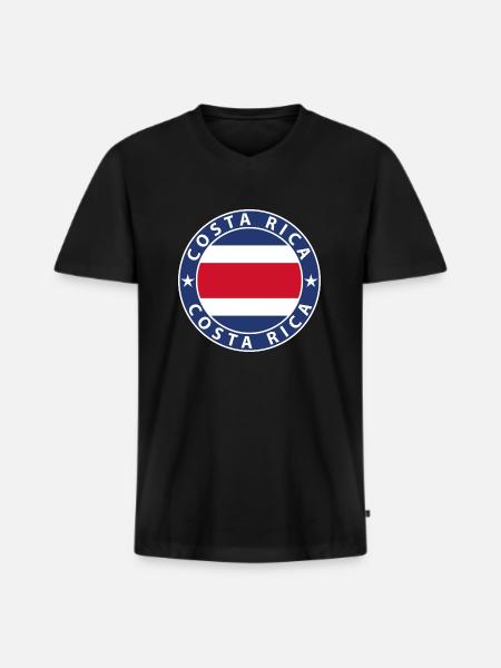 Costa Rica - Männer Premium Bio T-Shirt mit V-Ausschnitt - Schwarz