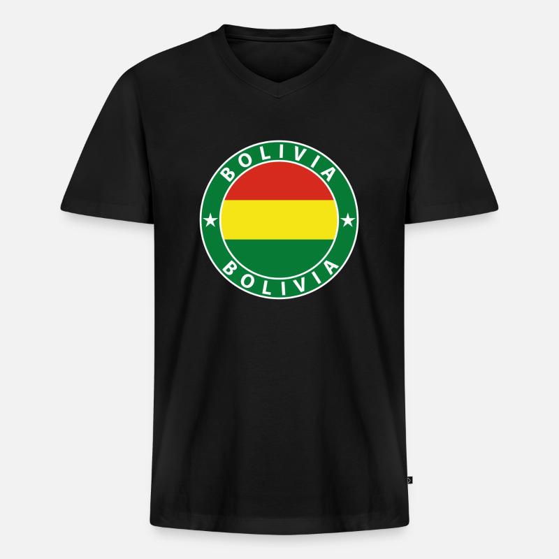 Bolivia - Männer Premium Bio T-Shirt mit V-Ausschnitt - Schwarz