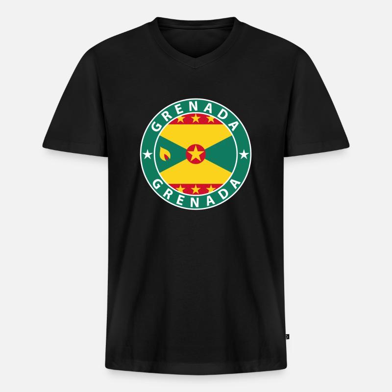 Grenada - Männer Premium Bio T-Shirt mit V-Ausschnitt - Schwarz