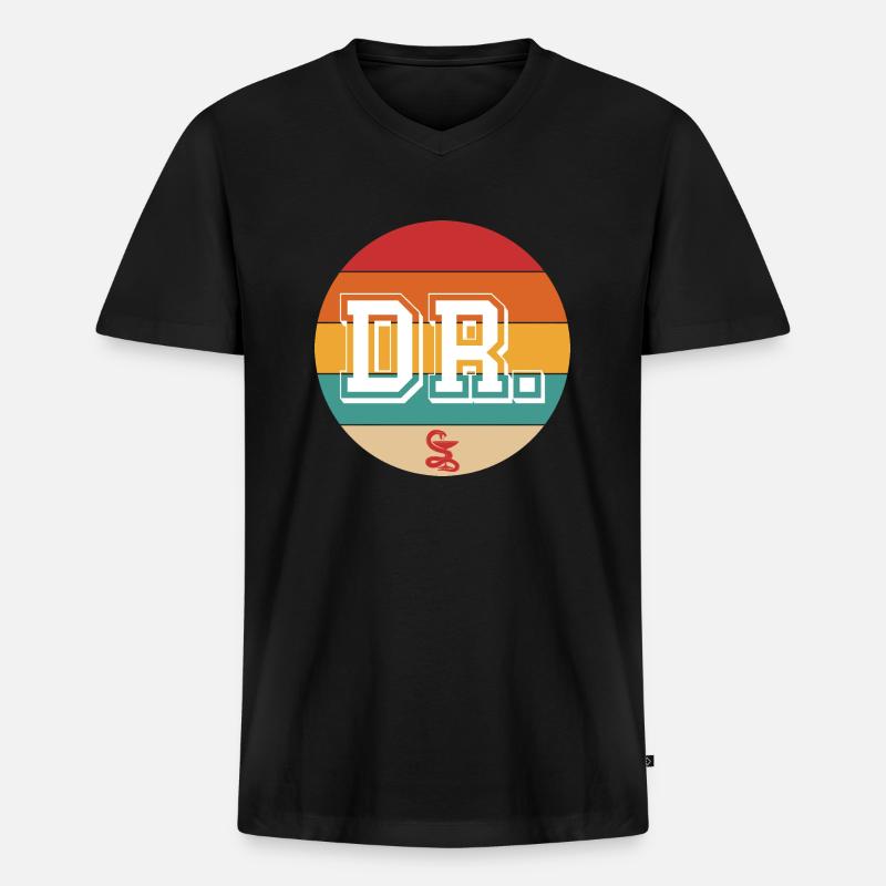 Arzt - Männer Premium Bio T-Shirt mit V-Ausschnitt - Schwarz