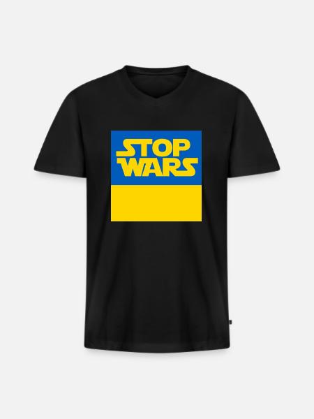 Ukraine - T-shirt encolure en V Premium bio Homme - noir