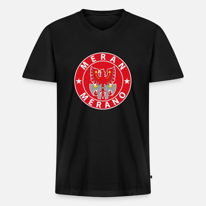 Meran - Männer Premium Bio T-Shirt mit V-Ausschnitt - Schwarz