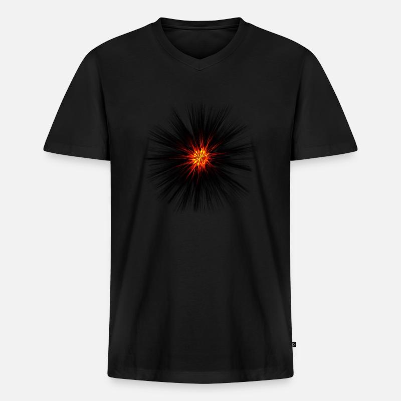 Dunkle Explosion - Männer Premium Bio T-Shirt mit V-Ausschnitt - Schwarz