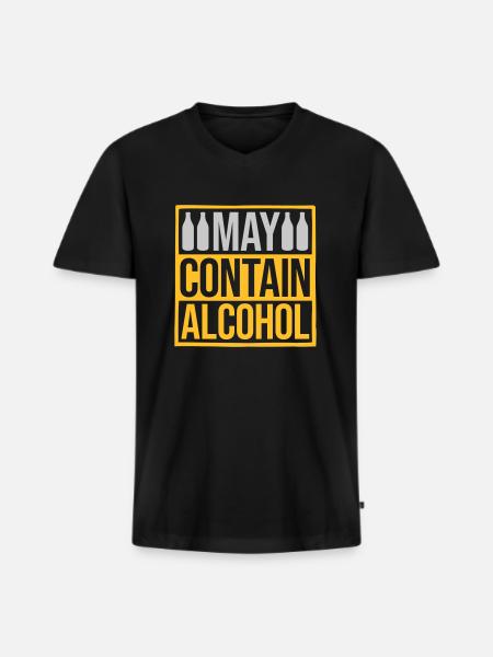 Shield May Contain Alcohol - Men's Premium Organic T-shirt with V-neck - black