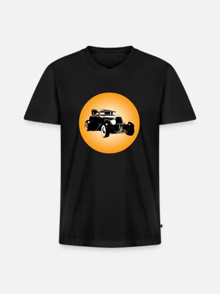 Car - Men's Premium Organic T-shirt with V-neck - black