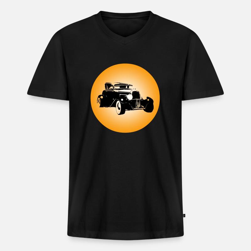 Auto - Männer Premium Bio T-Shirt mit V-Ausschnitt - Schwarz