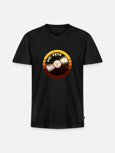 Millésime 1972 - T-shirt encolure en V Premium bio Homme - noir