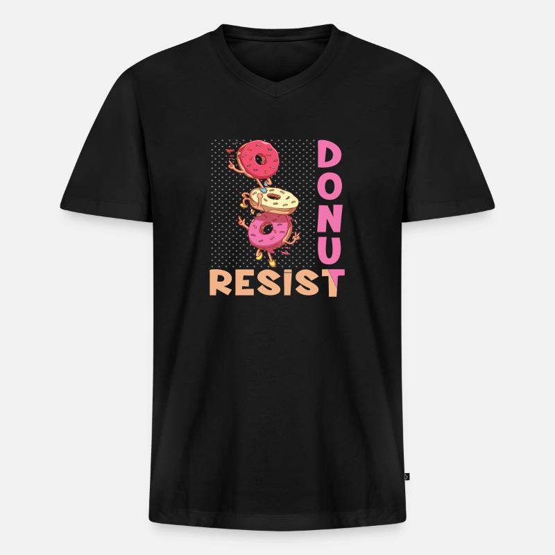 Donut Resist - Männer Premium Bio T-Shirt mit V-Ausschnitt - Schwarz