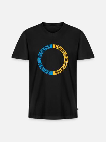 Leveling up big brother - Men's Premium Organic T-shirt with V-neck - black
