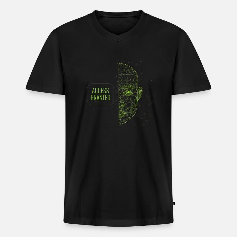 Access Granted - Männer Premium Bio T-Shirt mit V-Ausschnitt - Schwarz