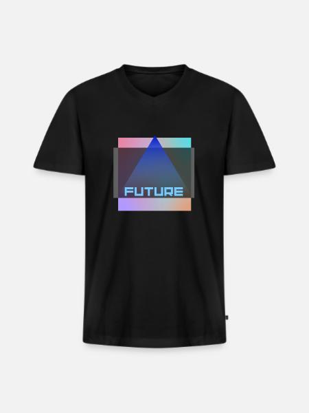 future - Männer Premium Bio T-Shirt mit V-Ausschnitt - Schwarz