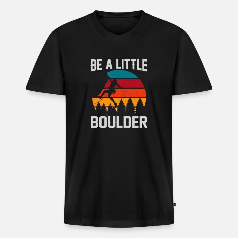 Sei ein kleines Geschenk Klettersteiger - Männer Premium Bio T-Shirt mit V-Ausschnitt - Schwarz