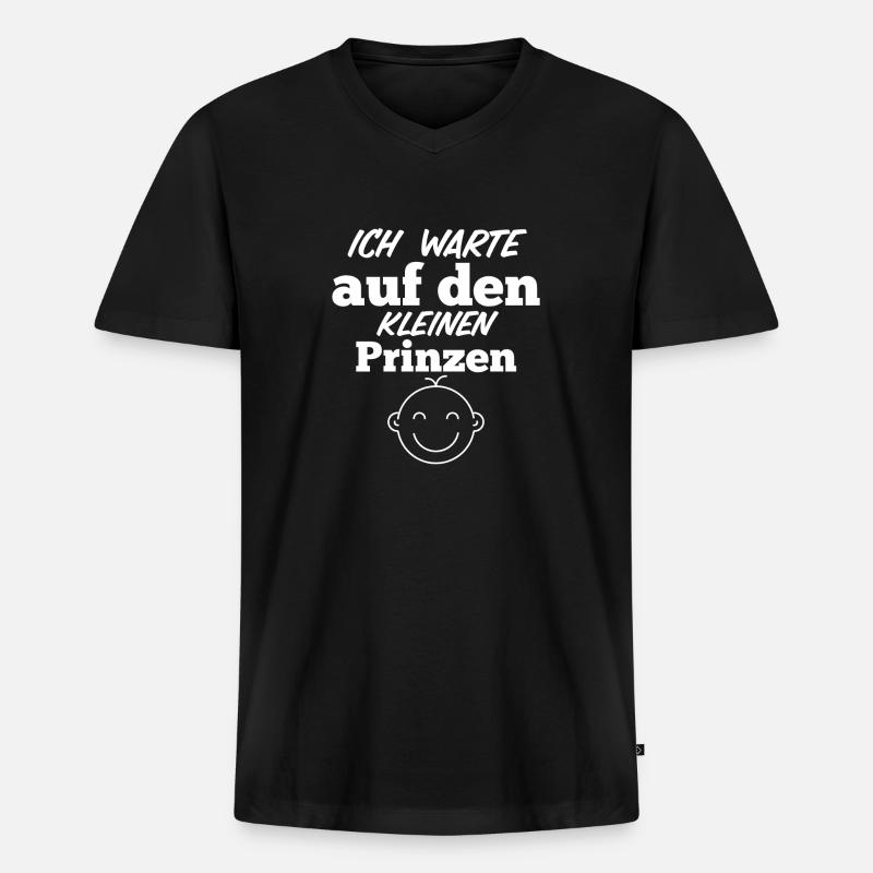 werdende Mutter - Männer Premium Bio T-Shirt mit V-Ausschnitt - Schwarz
