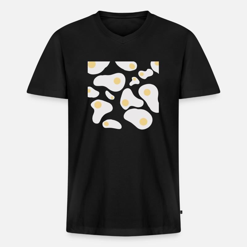 Spiegeleier - Männer Premium Bio T-Shirt mit V-Ausschnitt - Schwarz