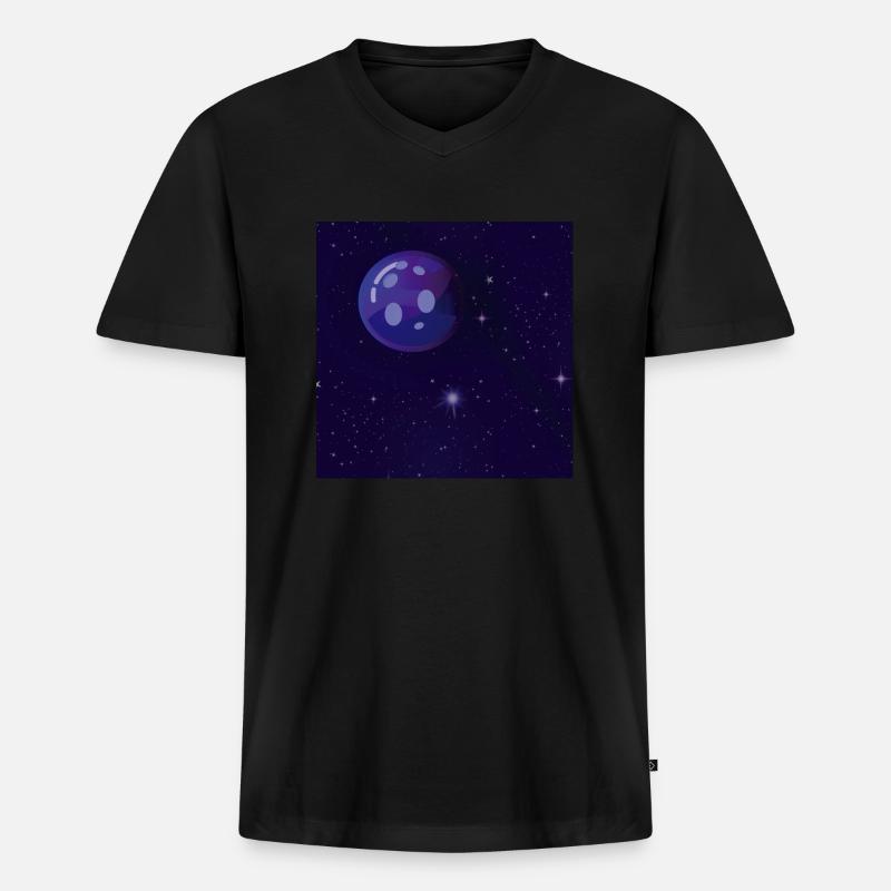 Neptune - Männer Premium Bio T-Shirt mit V-Ausschnitt - Schwarz