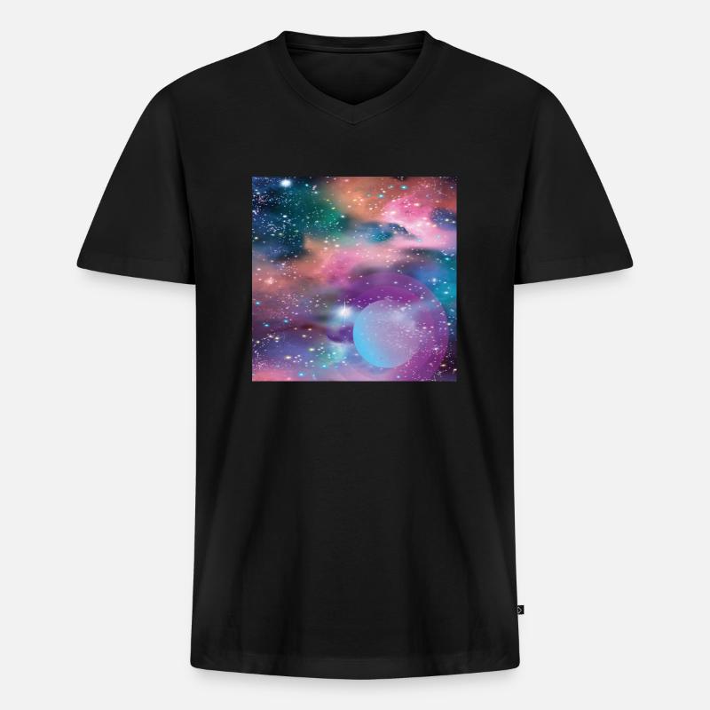 Mercury - Männer Premium Bio T-Shirt mit V-Ausschnitt - Schwarz