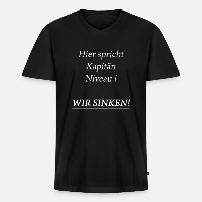 Niveau - Männer Premium Bio T-Shirt mit V-Ausschnitt - Schwarz