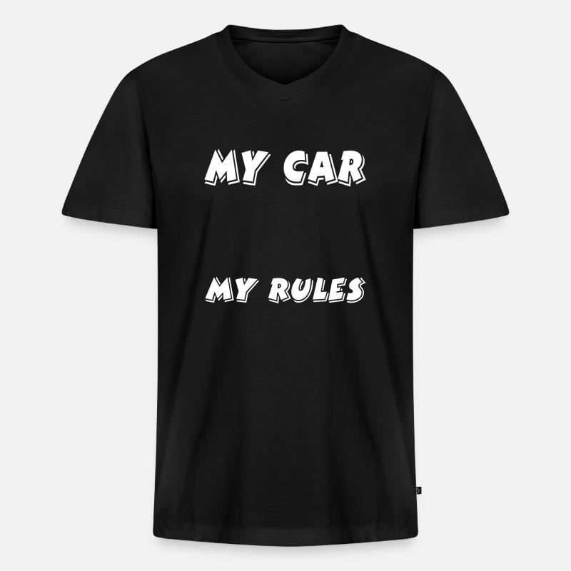 Auto - Männer Premium Bio T-Shirt mit V-Ausschnitt - Schwarz
