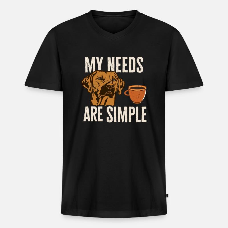 Rhodesian Ridgeback Hund - Männer Premium Bio T-Shirt mit V-Ausschnitt - Schwarz