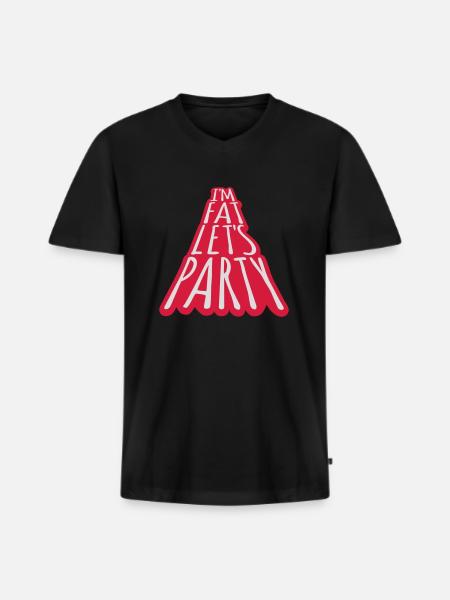 at the fat lets party - Men's Premium Organic T-shirt with V-neck - black