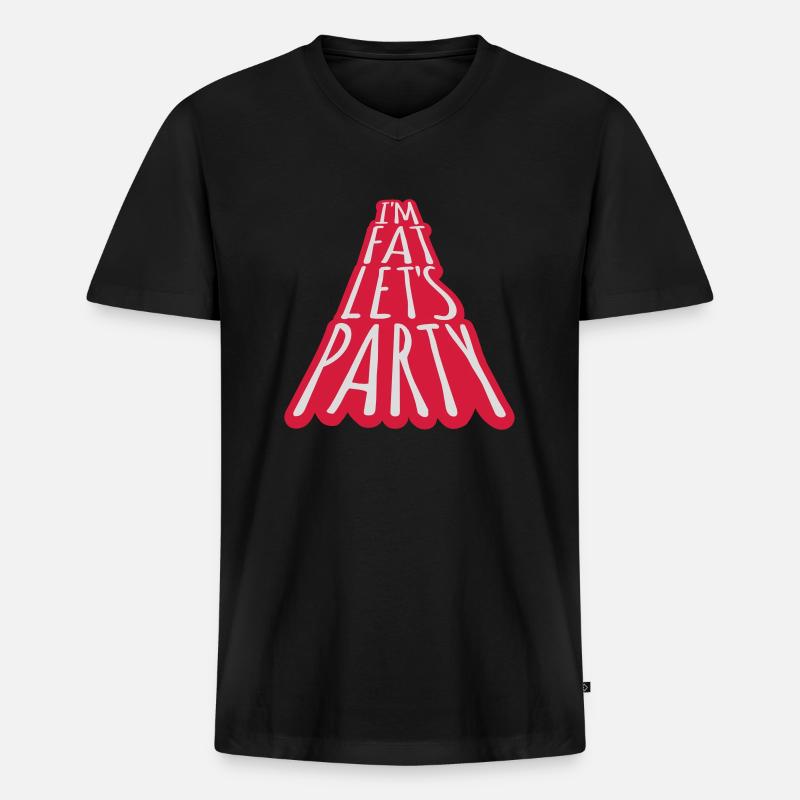 im fat lets party - Männer Premium Bio T-Shirt mit V-Ausschnitt - Schwarz