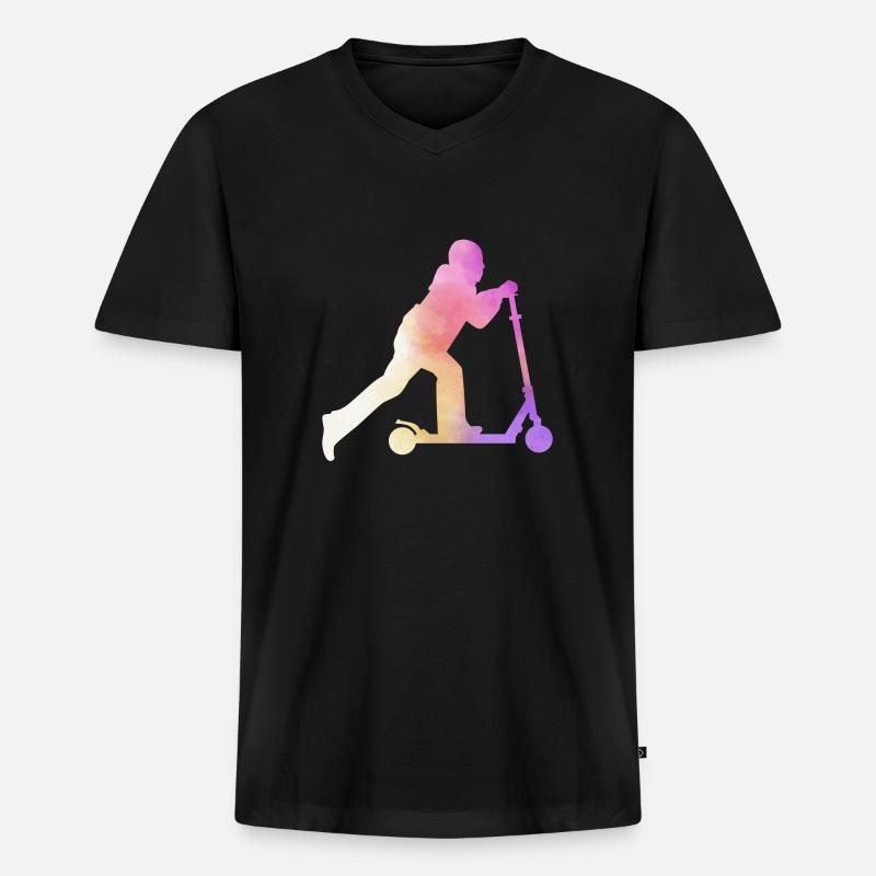 Freestyle Roller Aquarell Roller - Männer Premium Bio T-Shirt mit V-Ausschnitt - Schwarz