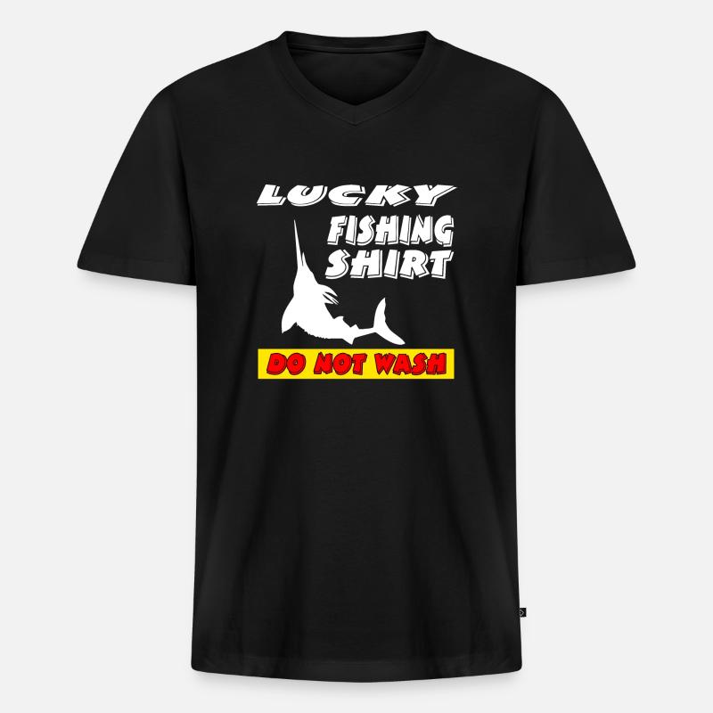 Angeln - Männer Premium Bio T-Shirt mit V-Ausschnitt - Schwarz