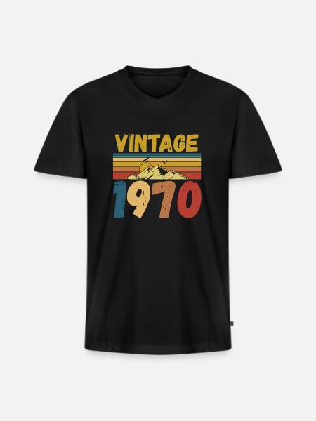 Vintae 1970 / made in 1970 - Men's Premium Organic T-shirt with V-neck - black