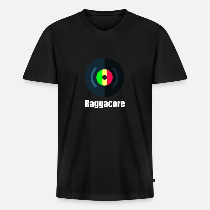 Raggacore - Männer Premium Bio T-Shirt mit V-Ausschnitt - Schwarz